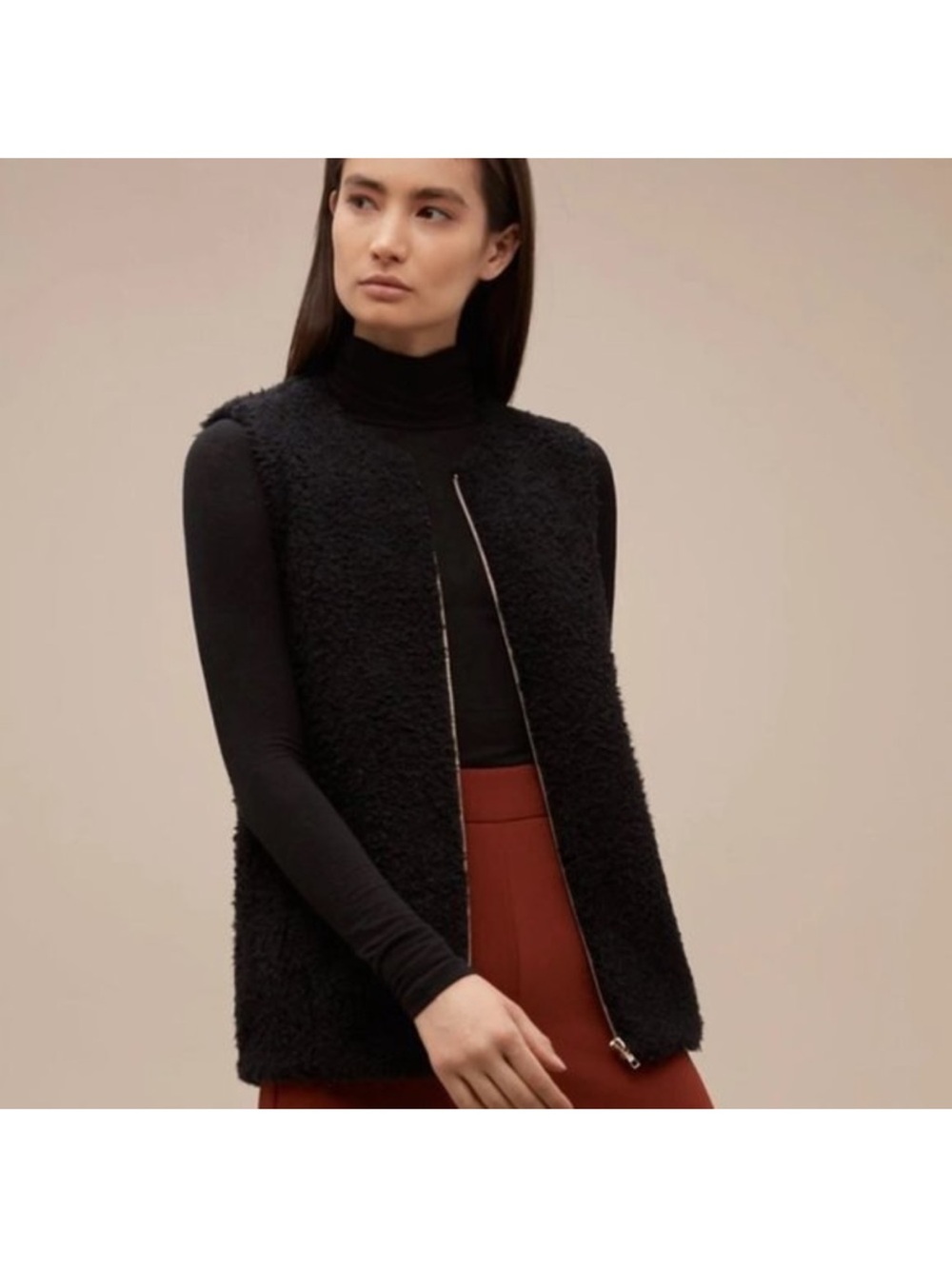 Aritzia Sherpa Zip-Front Vest - Women
